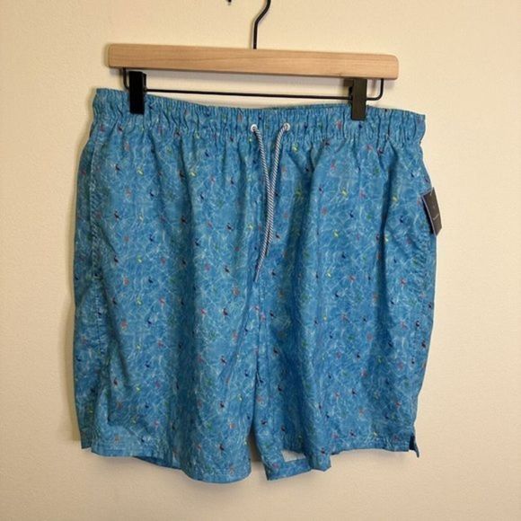 New NWT Tailorbyrd‎ Light Blue Board Shorts Swim Trunks Suit Size Large - Picture 1 of 3